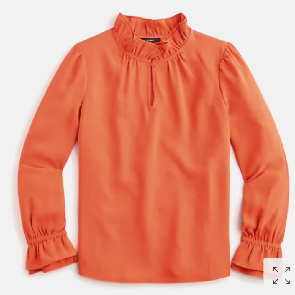 NWT J. Crew Orange Ruffle Top